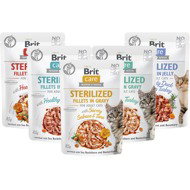 Brit Care Cat Sterilized Fillets Tasting Mix 5 x 85 g - Cat Food Pouch