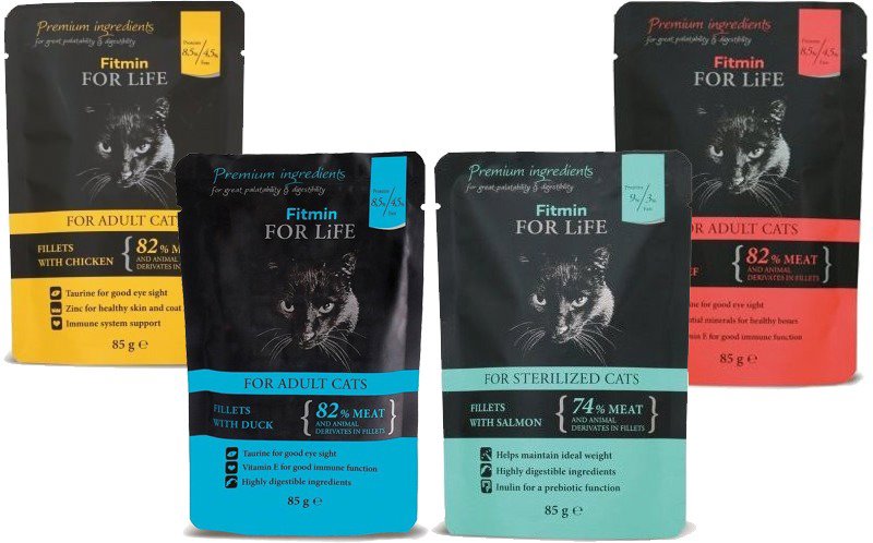 Fitmin For Life Capsules tasting mix 4 x 85 g - Cat Food Pouch