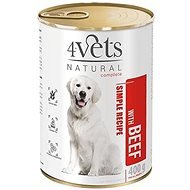 4Vets NATURAL SIMPLE RECIPE with beef 400g canned food for dogs - Canned Dog Food