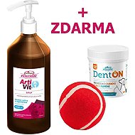 Vitar Veterinae Artivit syrup 1000 ml + Free DentOn 100 g + fetch ball red - Gift Pack for Dogs