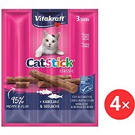 Vitakraft Cat Stick Cod/Dark Cod Delicacy, 3 × 6 g 4 pcs - Cat Treats
