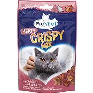 PreVital Crispy Mix Maškrty s kuracím, morčacím a pečienkami 60 g - Maškrty pre mačky