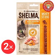 Shelma grain-free meat sticks with poultry and turmeric 2 × 15 g - Cat Treats