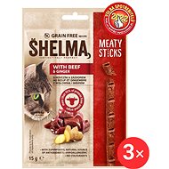 Shelma grain-free meat sticks with beef and ginger 3 × 15 g - Cat Treats