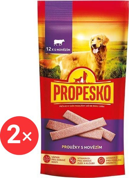Propesko snack strips with beef 2 × 120 g - Dog Treats