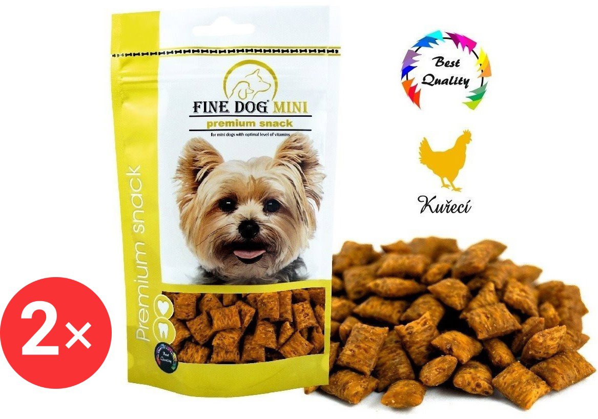 Fine Dog mini Stuffed chicken pads 2 × 80 g - Dog Treats