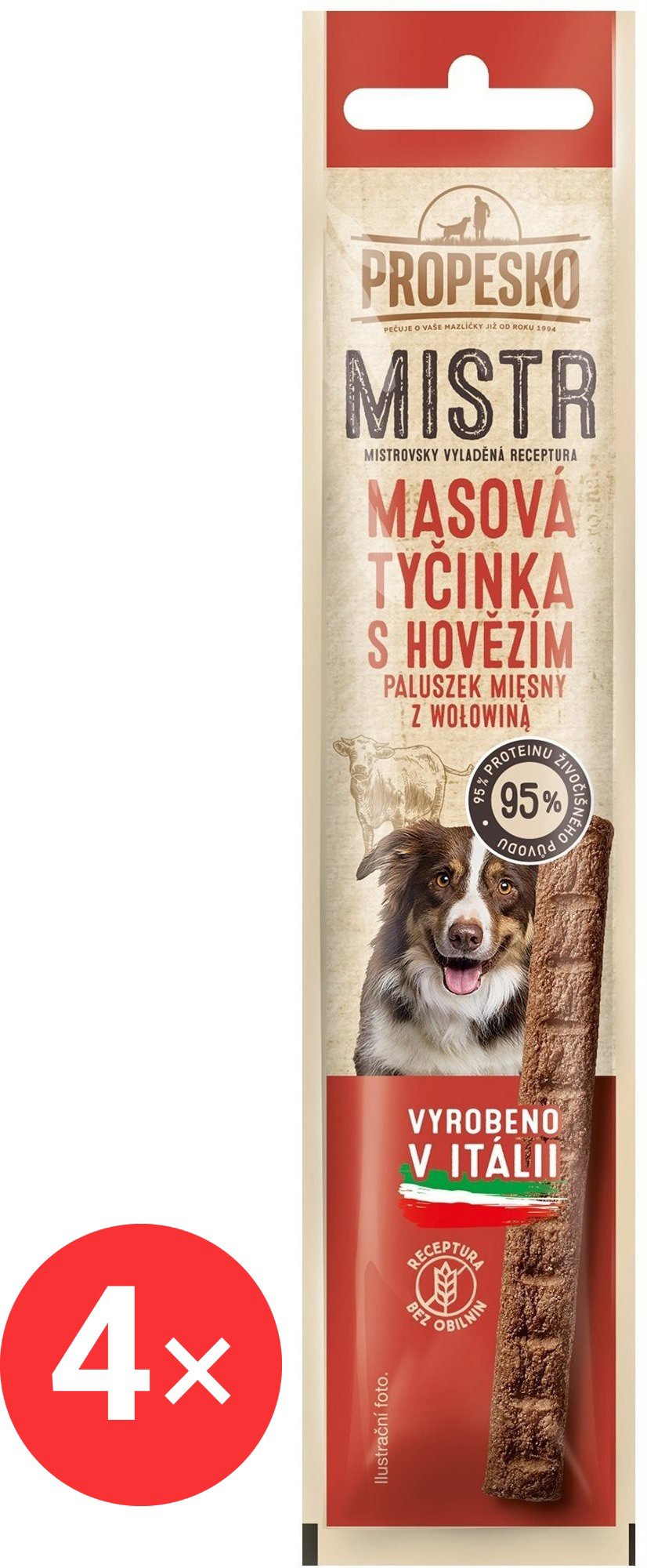 Propesko Master meat stick with beef 4 × 10 g - Dog Treats