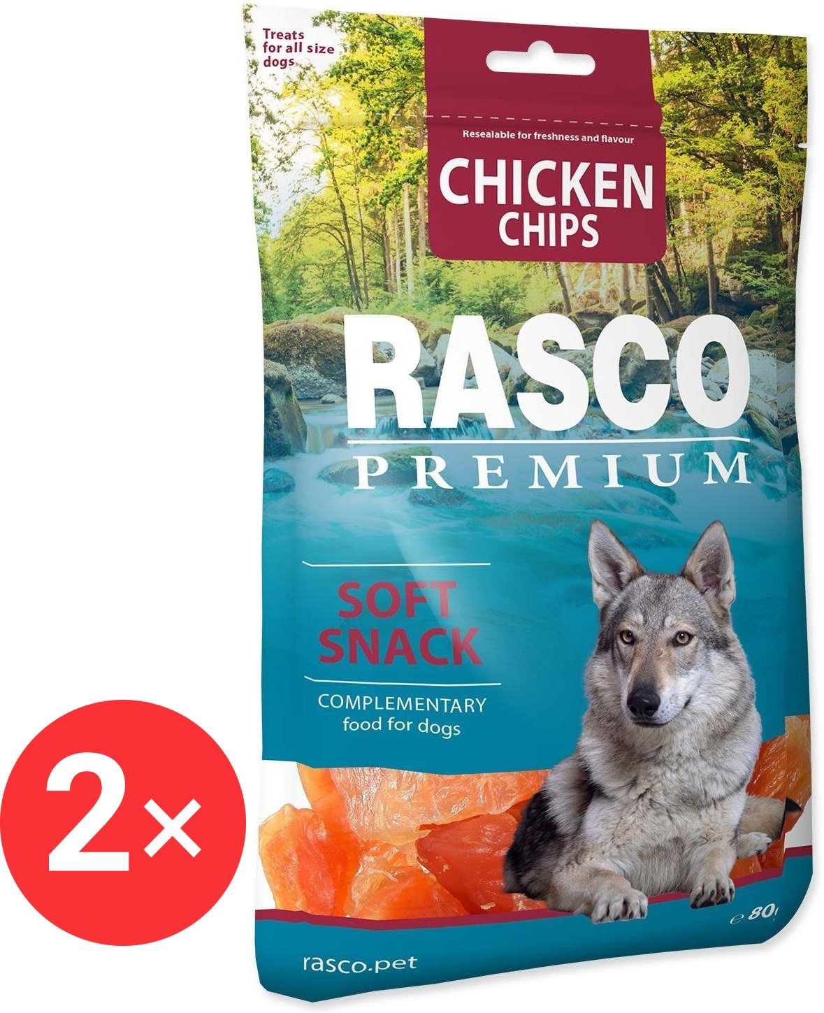 Rasco Premium Delicacy Chicken Slices 2 × 80 g - Dog Jerky