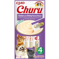 Ciao Churu Cat Chicken puree with shrimps 4 × 14 g - Cat Treats
