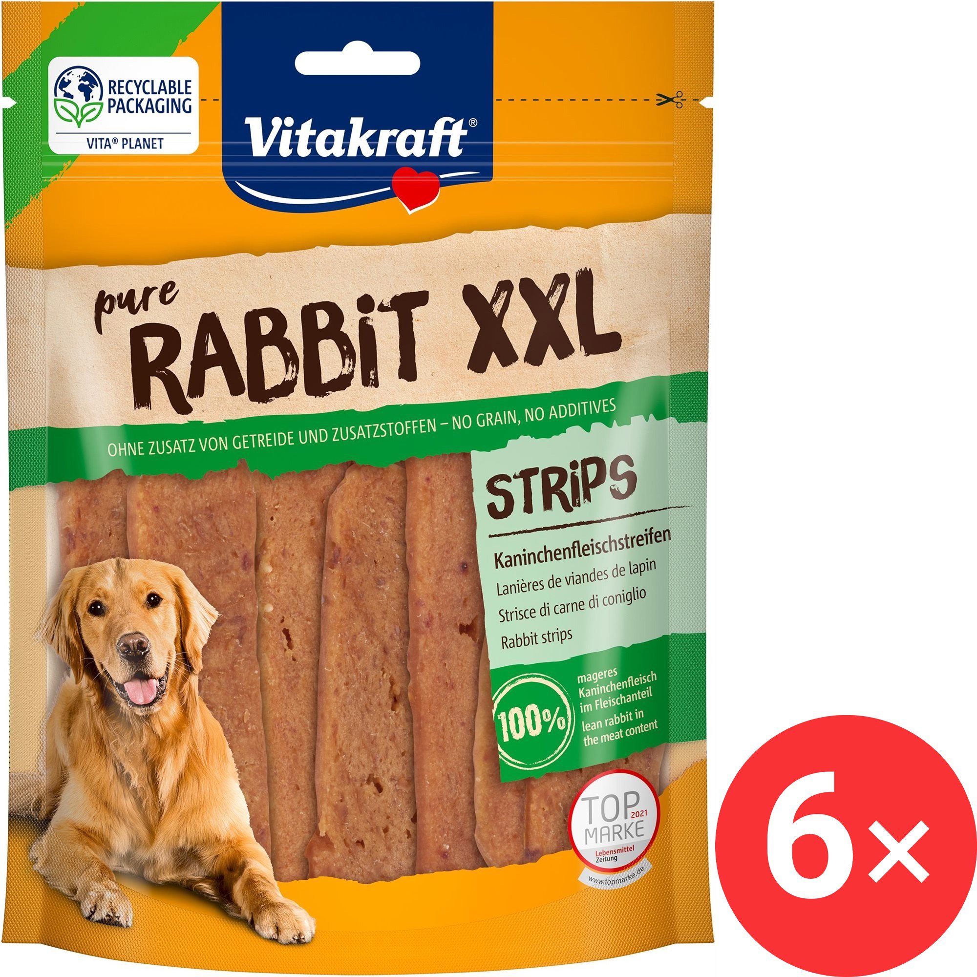 Vitakraft Rabbit rabbit slices XXL 6 × 250 g - Dog Treats