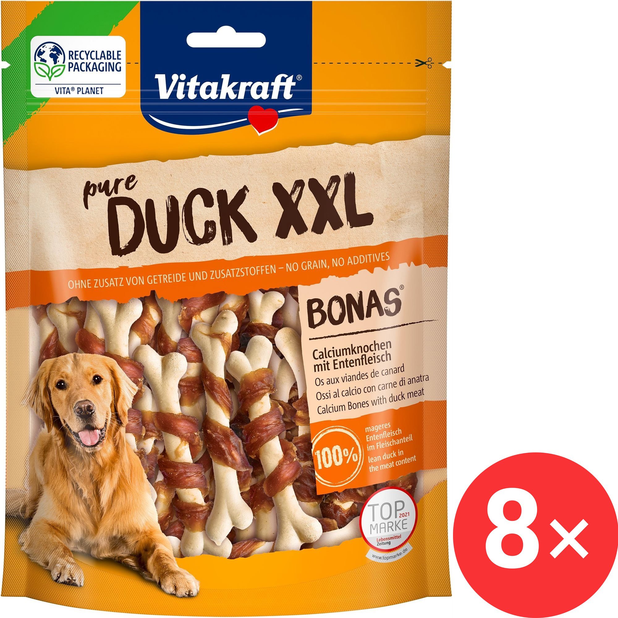 Vitakraft Duck Bonas XXL duck cubes 8 × 200 g - Dog Treats