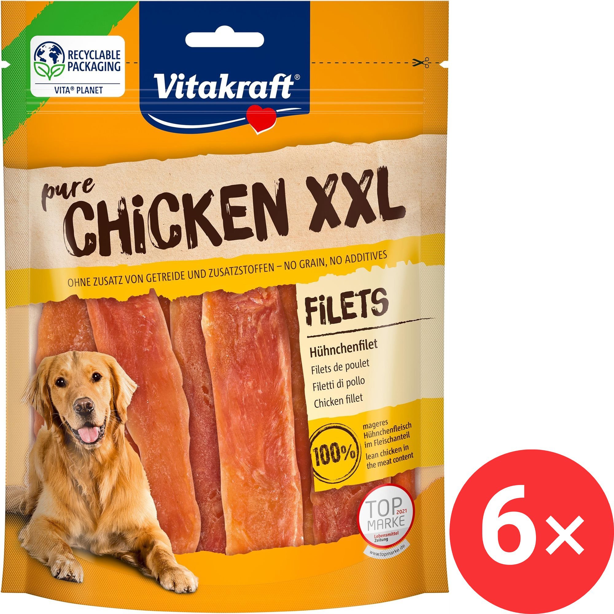 Vitakraft Chicken Chicken slices XXL 6 × 250 g - Dog Treats