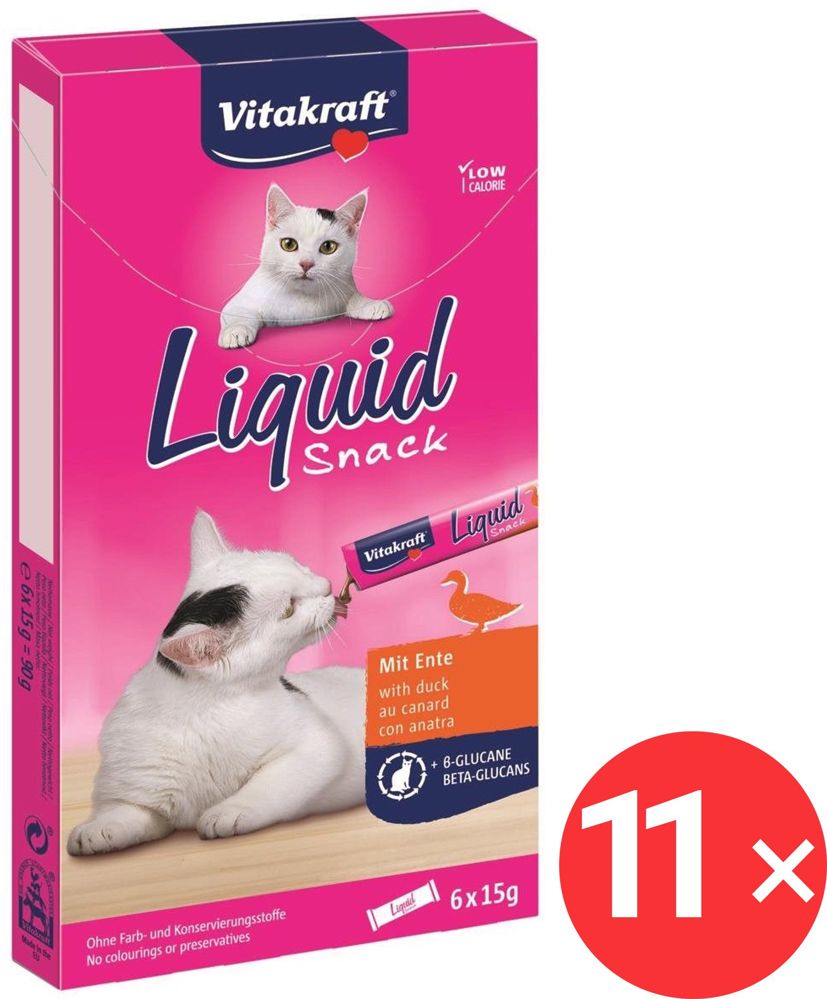Vitakraft Liquid Snack duck-betaglucan 11 × 90 g - Cat Treats