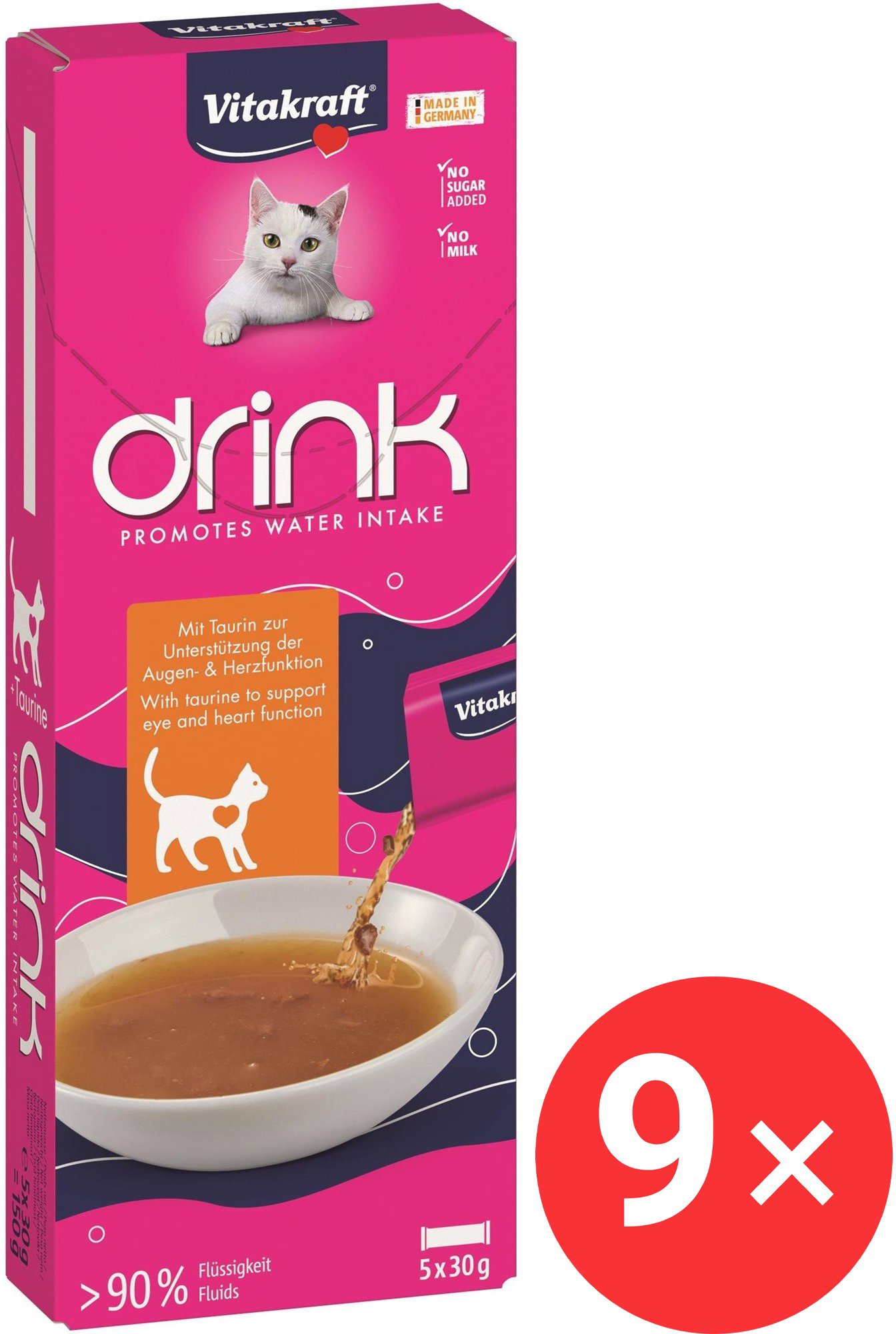 Vitakraft Cat Drink Chicken+Taurine 9 × 150 g - Cat Treats