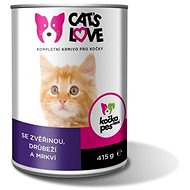 Cat´s Love venison, poultry with carrots 415 g - Canned Food for Cats