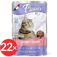 Plaisir Cat kapsička losos + treska 22× 100 g - Kapsička pre mačky