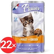Plaisir Cat kapsička kitten kuracie v omáčke 22× 100 g - Kapsička pre mačky
