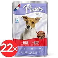 Plaisir Dog Pouches Beef  with Vegetables 22 × 100g - Dog Food Pouch