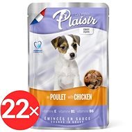 Plaisir Dog kapsička puppy pre šteniatka s kuracím 22 × 100 g - Kapsička pre psov