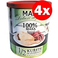 MAX Deluxe 1/2 Chicken with Game 800g, 4 pcs - Canned Dog Food