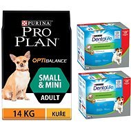 Pro Plan Small & Mini Adult Optibalance kura 14 kg + Dentalife Small Multipack 20× 49 g - Granuly pre psov