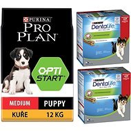 Pro Plan Medium Puppy Optistart chicken 12 kg + Dentalife Medium Multipack 16 × 69 g - Kibble for Puppies