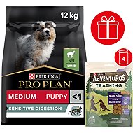 Pro Plan Medium Puppy Sensitive Digestion with lamb 12 kg + Adventuros Training venison 4 × 115 g - Kibble for Puppies