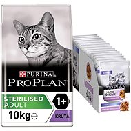 Pro Plan Cat Sterilised turkey 10 kg + Pro Plan Cat Delicate Turkey pocket 26 × 85 g - Cat Kibble