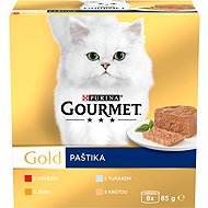 Gourmet Gold canned cat food tuna, liver, turkey, beef pate 8x85 g - Cat Pâté
