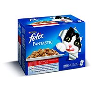 Felix fantastic 6 (12 × 100g) - Chicken / Beef / Rabbit / Lamb - Cat Food Pouch
