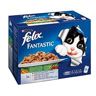 Felix fantastic 6 (12 × 100g) - A Selection in Jelly with Vegetables - Cat Food Pouch