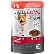 Nutrilove Stewed Beef Fillet in Sauce, 85g - Dog Food Pouch
