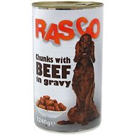 RASCO Konzerva Rasco hovädzie kúsky v šťave 1240 g - Konzerva pre psov