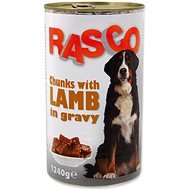 RASCO Konzerva Rasco jahňacie kúsky v šťave 1240 g - Konzerva pre psov