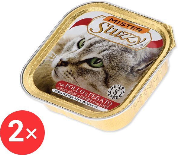 MISTER STUZZY Chicken + liver tub 2 × 100 g - Cat Food in Tray
