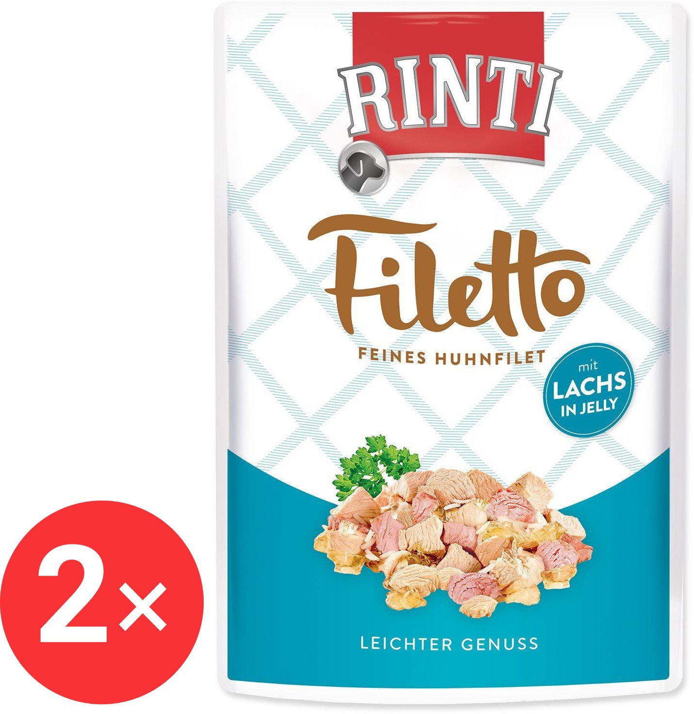 Rinti Filetto Capsule chicken + salmon in jelly 2 × 100 g - Dog Food Pouch