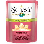 SCHESIR pouch chicken + beef in broth 70g - Cat Food Pouch