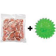 RASCO Treats Sushi of Chicken and Cod 500g + DOG FANTASY Squeaky Toy Ball, Green 8cm - Pet Food Set
