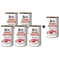 Brit Mono Protein Beef & Brown Rice 400g; 5 + 1 free - Pet Food Set