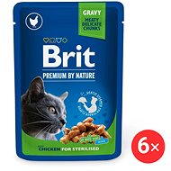 Brit Premium by Nature Cat Pouches Chicken Slices for Sterilised 6 × 100 g - Cat Food Pouch