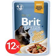 Brit Premium Cat Delicate Fillets in Gravy with Tuna 12 × 85 g - Cat Food Pouch