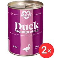 MARTY Monoprotein 100% duck meat 2 × 400 g - Canned Dog Food