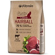 Fitmin Purity Cat Hairball s čerstvým hovädzím pre dlhosrsté mačky 1,5 kg - Granule pre mačky