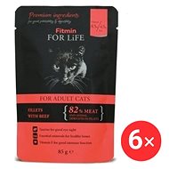 Fitmin For Life Beef pocket for cats 6 × 85 g - Cat Food Pouch