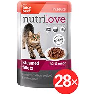 Nutrilove Steamed Fillets with Beef in sauce 85g - Cat Food Pouch