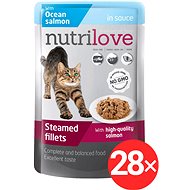 Nutrilove Steamed Fillets with Salmon in sauce 85g - Cat Food Pouch