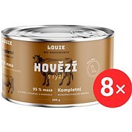 LOUIE Kompletní monoproteinové krmivo hovězí (95%) s rýží (5%) 8 × 200 g - Canned Dog Food