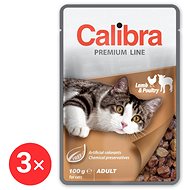 Calibra Cat Premium Capsule for adult cats Lamb & Poultry 3 × 100 g - Cat Food Pouch