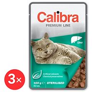 Calibra Cat Premium Capsule for neutered cats with liver 3 × 100 g - Cat Food Pouch