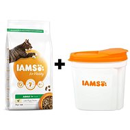 IAMS Cat Adult Chicken 2kg + IAMS Cat Food Container 2kg - Pet Food Set